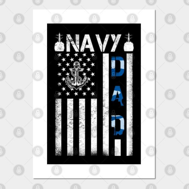 Proud Navy Dad - Navy Dad - Posters and Art Prints | TeePublic